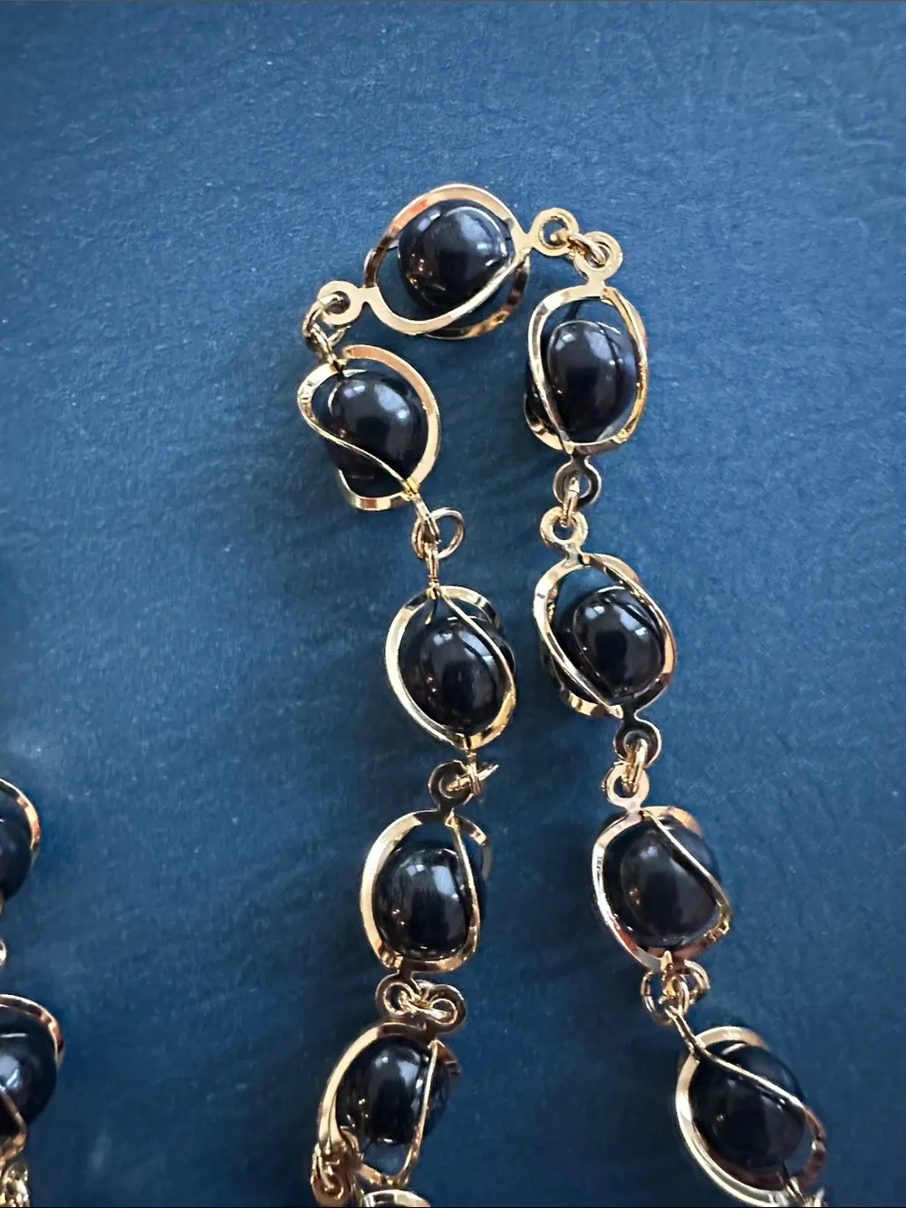 Vintage Black Onyx Gemstone Necklace